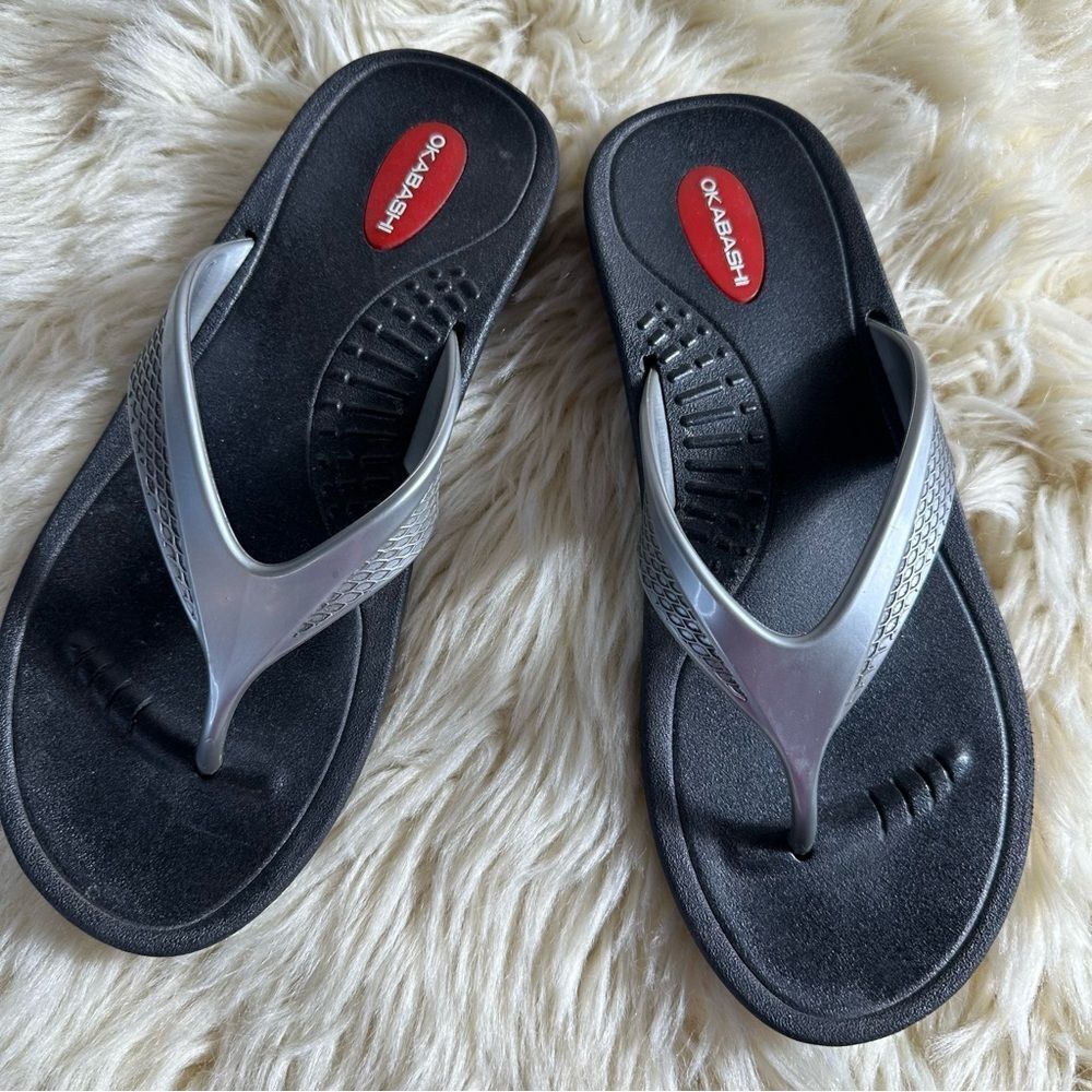 Okabashi Black and Gray Sandals